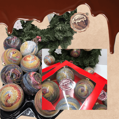 HANDPAINTED CHOCOLATE CHRISTMAS  BAUBLES