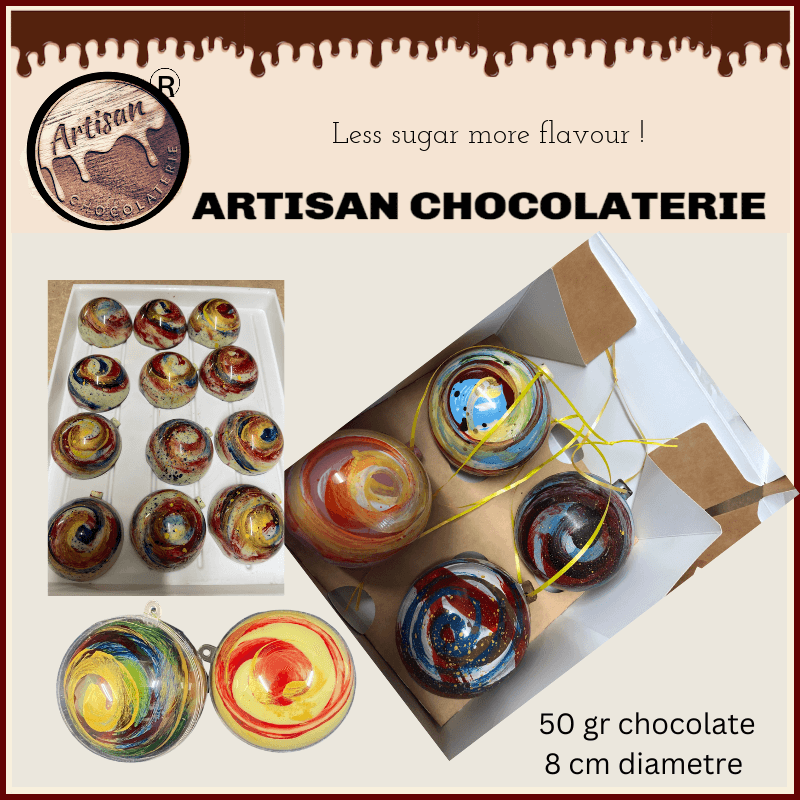 HANDPAINTED CHOCOLATE CHRISTMAS  BAUBLES
