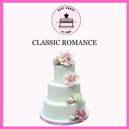 Classic Romance Rose Wedding Cake