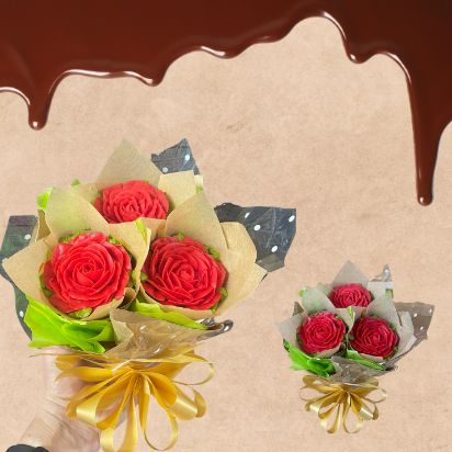 Floral cupcakes pack of 3